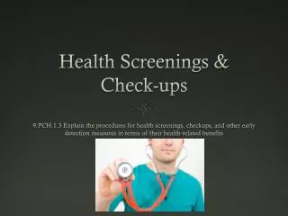 Health Screenings &amp; Check-ups