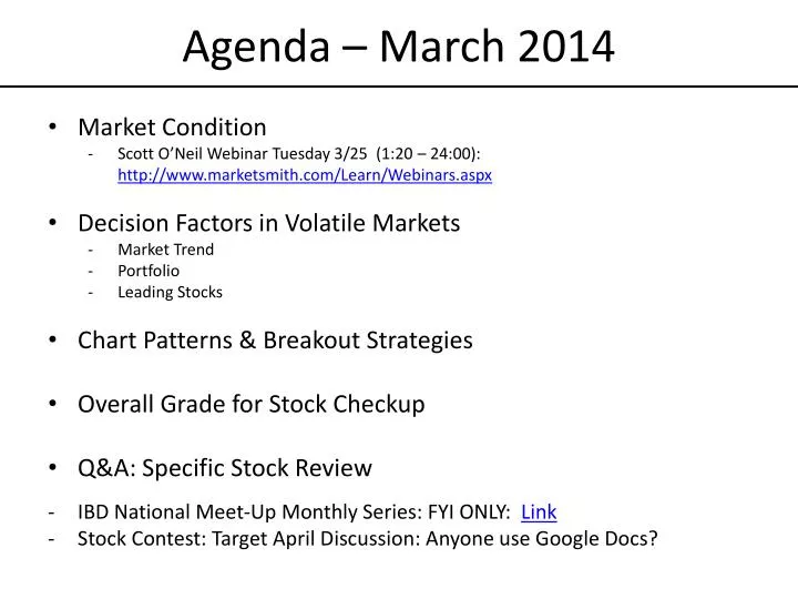 agenda march 2014