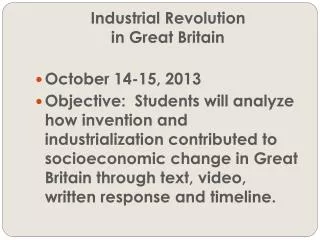 Industrial Revolution in Great Britain