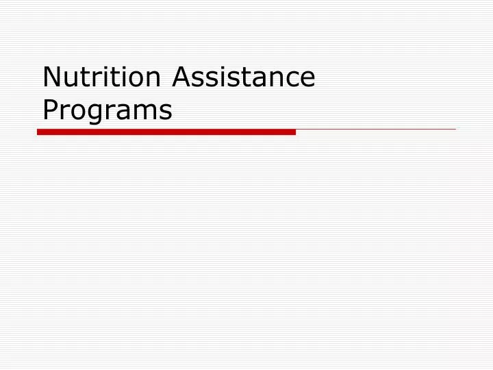 nutrition assistance programs