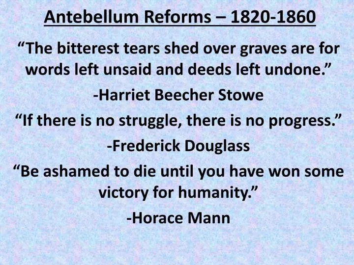antebellum reforms 1820 1860