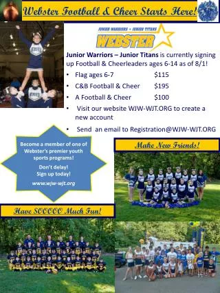 Webster Football &amp; Cheer Starts Here!
