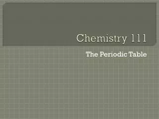 Chemistry 111