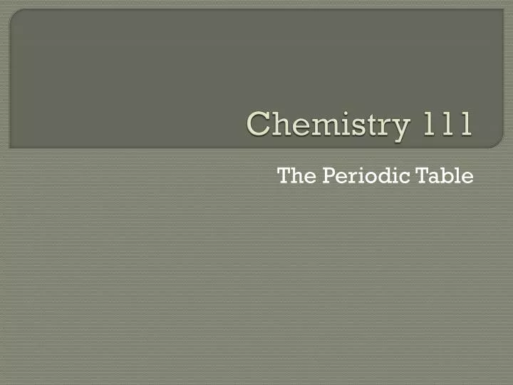 chemistry 111