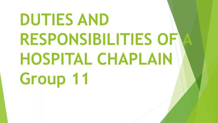 duties and responsibilities of a hospital chaplain group 11