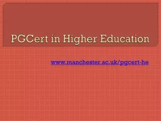 PGCert in Higher Education