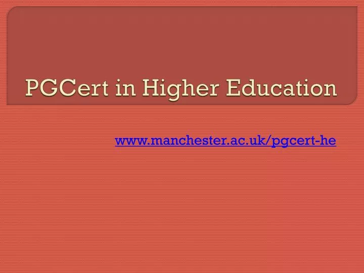 pgcert in higher education