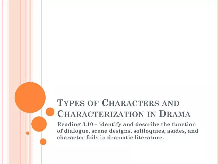 types of characters and characterization in drama