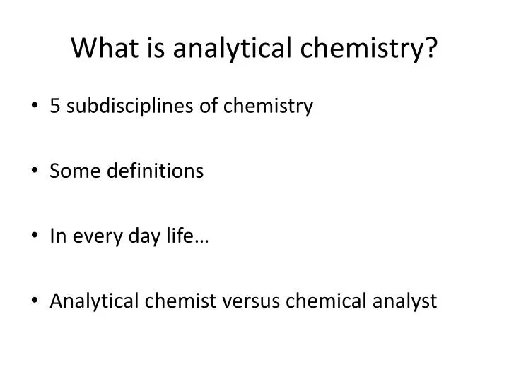 what is analytical chemistry