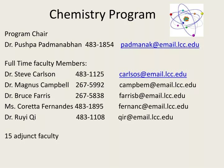chemistry program