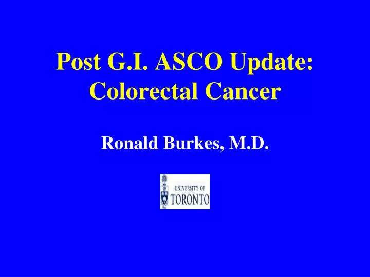 post g i asco update colorectal cancer