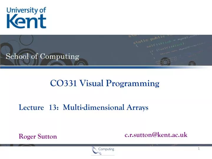 13 multi dimensional arrays