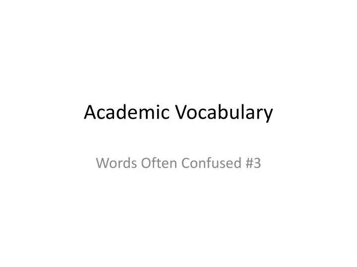 academic vocabulary