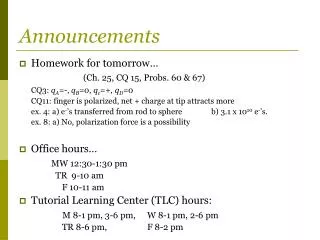 Announcements