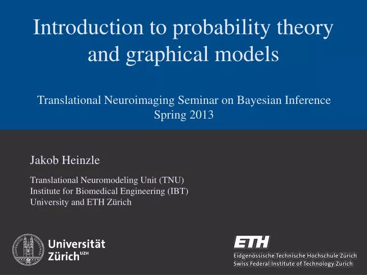 introduction to probability theory and graphical models