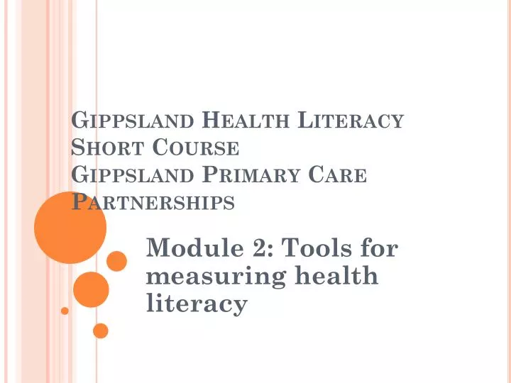 gippsland health literacy short course gippsland primary care partnerships