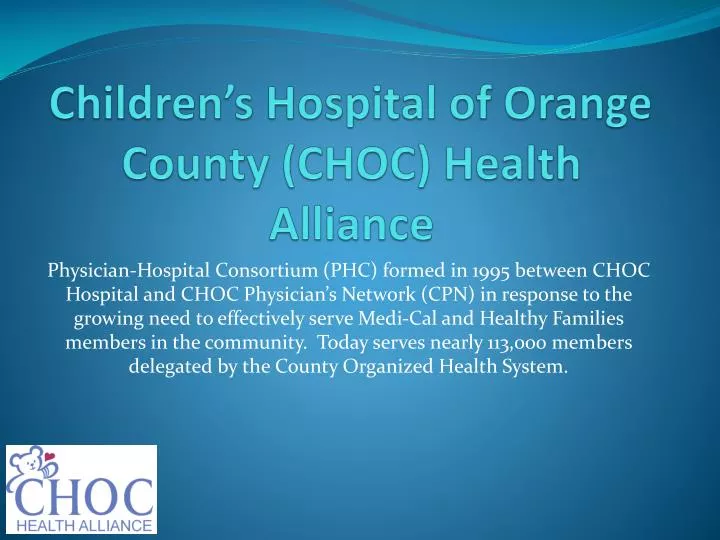children s hospital of orange county choc health alliance