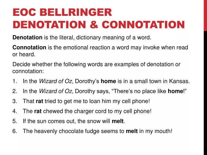 eoc bellringer denotation connotation