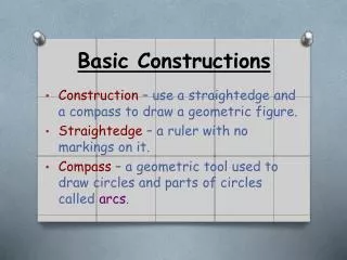 Basic Constructions