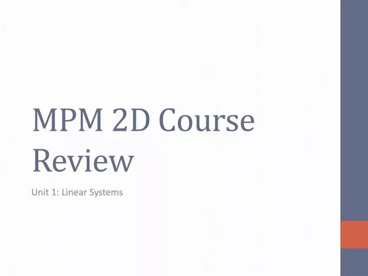 mpm 2d course review