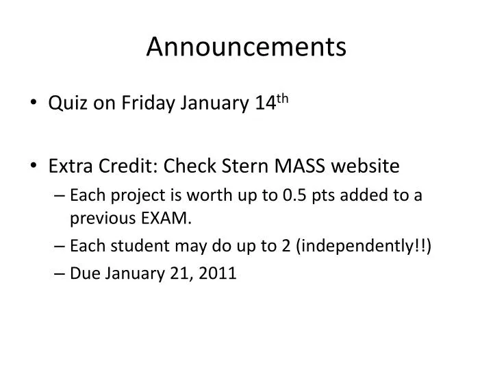 announcements