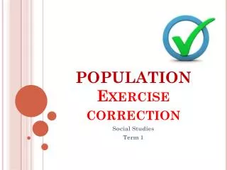 POPULATION Exercise correction
