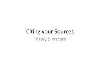 Citing your Sources
