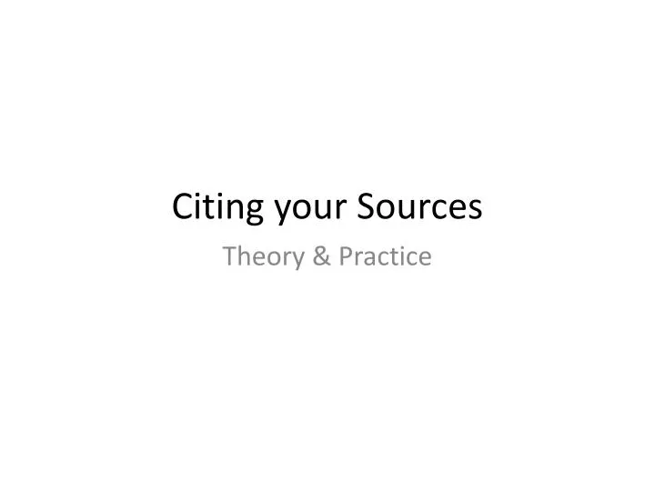 citing your sources