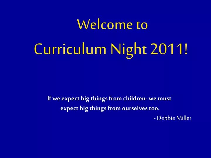 curriculum night 2011