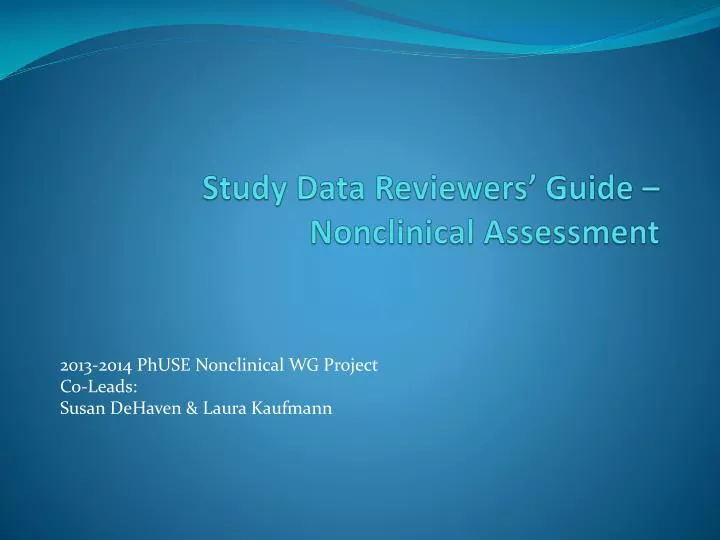 study data reviewers guide nonclinical assessment