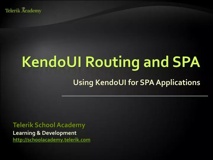 kendoui routing and spa