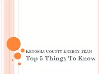 Kenosha County Energy Team