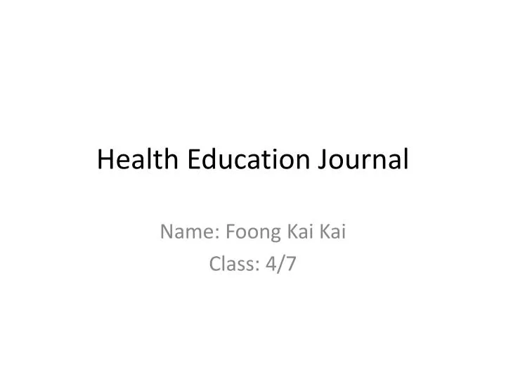 health education journal