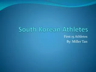 South Korean Athletes