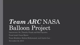 Team ARC NASA Balloon Project