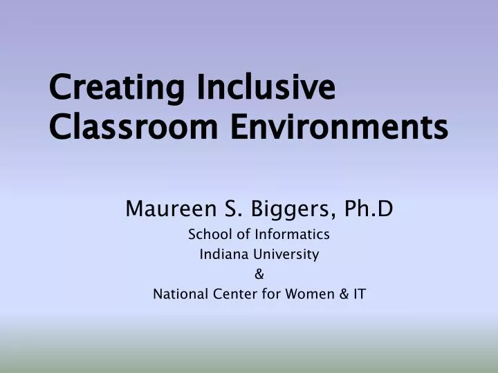 creating inclusive classroom environments