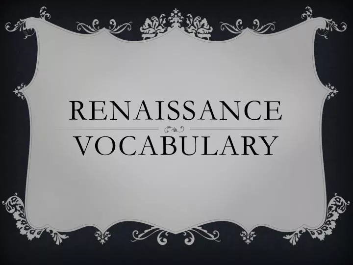 renaissance vocabulary