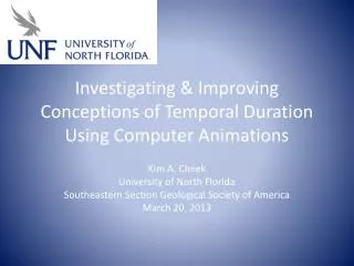 Investigating &amp; Improving Conceptions of Temporal Duration Using Computer Animations