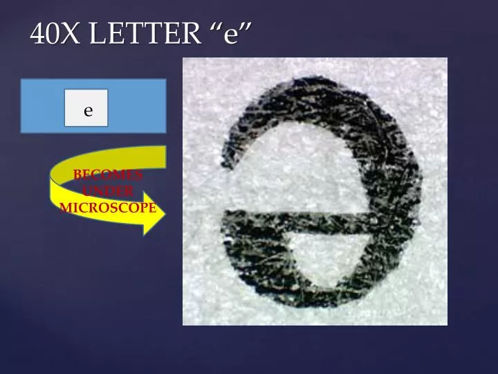 40x letter e