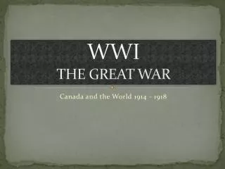 WWI THE GREAT WAR