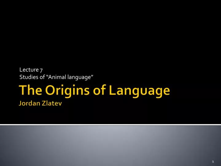 lecture 7 studies of animal language