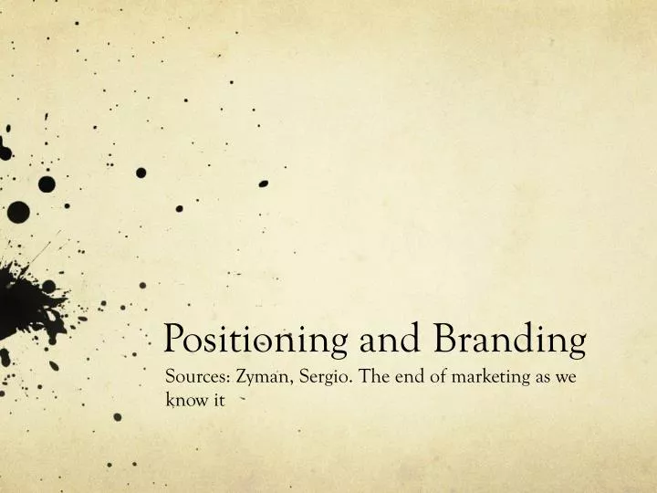 positioning and branding
