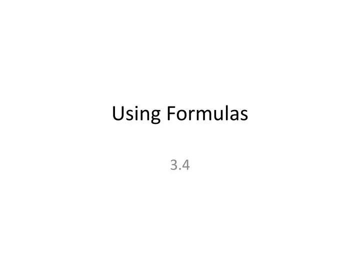 using formulas