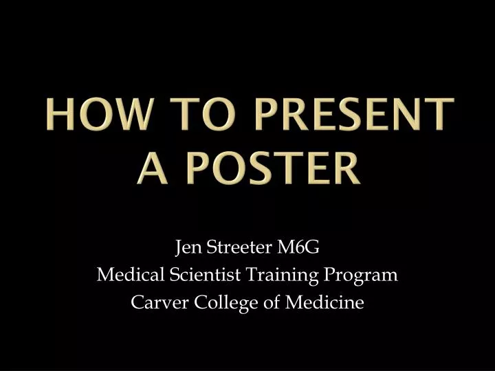 how to present a poster