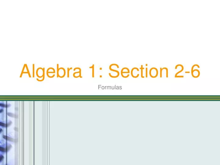 algebra 1 section 2 6