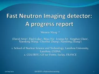 Fast Neutron Imaging detector: A progress report