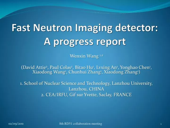 fast neutron imaging detector a progress report