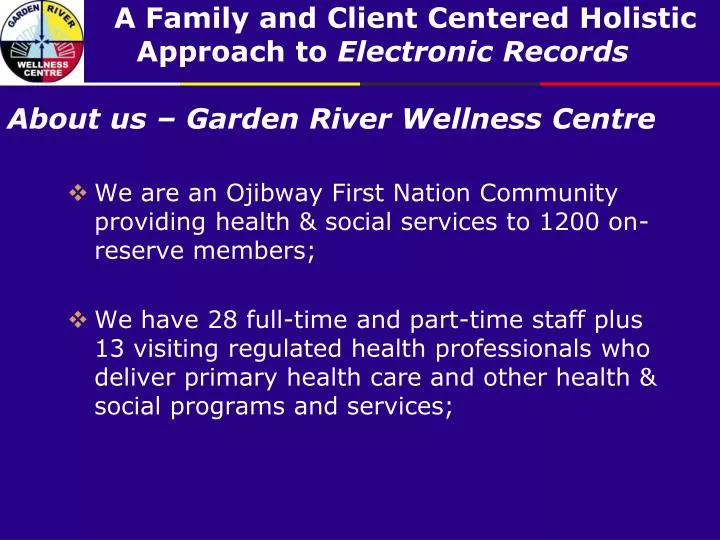 about us garden river wellness centre