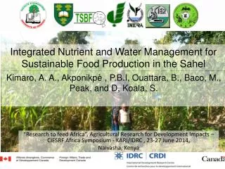 Integrated Nutrient and Water Management for Sustainable Food Production in the Sahel