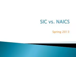 SIC vs. NAICS